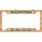 Chevron & Fall Flowers License Plate Frame - Style A
