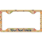 Chevron & Fall Flowers License Plate Frame - Style C (Personalized)
