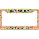 Chevron & Fall Flowers License Plate Frame - Style B (Personalized)