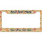 Chevron & Fall Flowers License Plate Frame Wide
