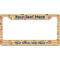 Chevron & Fall Flowers License Plate Frame - Style B (Personalized)