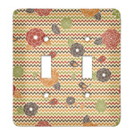 Chevron & Fall Flowers Light Switch Cover (2 Toggle Plate)