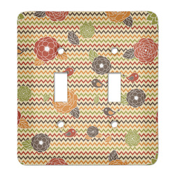 Chevron & Fall Flowers Light Switch Cover (2 Toggle Plate)