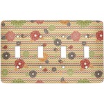 Chevron & Fall Flowers Light Switch Cover (4 Toggle Plate)
