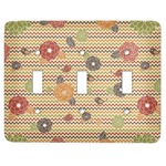 Chevron & Fall Flowers Light Switch Cover (3 Toggle Plate)