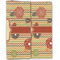 Chevron & Fall Flowers Linen Placemat - Folded Half (double sided)