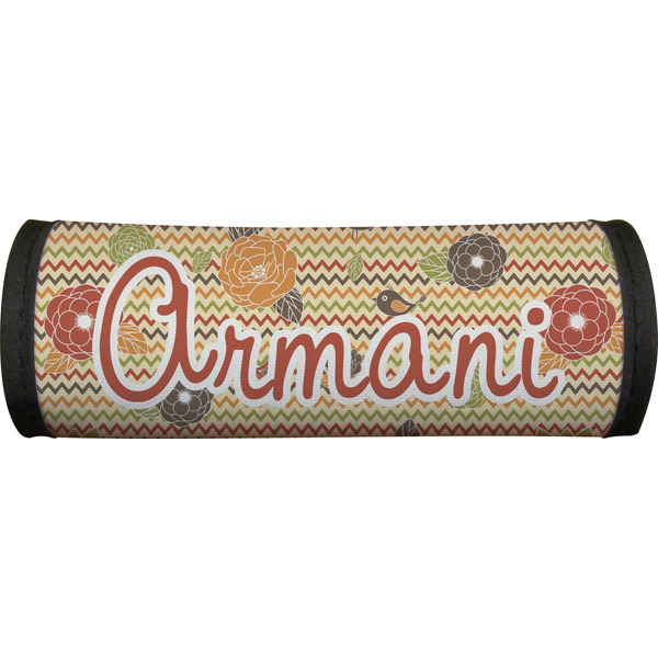 Chevron & Fall Flowers Luggage Handle Wrap