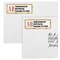 Chevron & Fall Flowers Mailing Labels - Double Stack Close Up