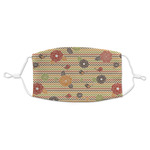 Chevron & Fall Flowers Adult Cloth Face Mask