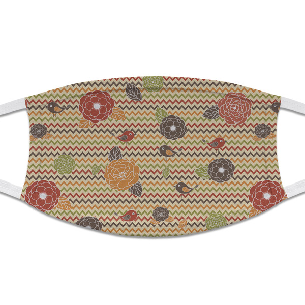 Custom Chevron & Fall Flowers Cloth Face Mask (T-Shirt Fabric)