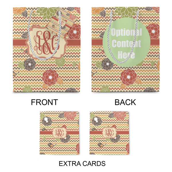 Chevron & Fall Flowers Medium Gift Bag - Approval