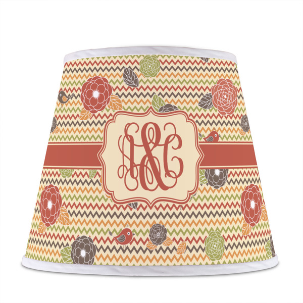 Chevron & Fall Flowers Poly Film Empire Lampshade - Front View