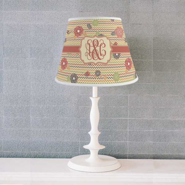 Chevron & Fall Flowers Poly Film Empire Lampshade - Lifestyle