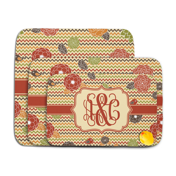 Chevron & Fall Flowers Memory Foam Bath Mat - MAIN PARENT