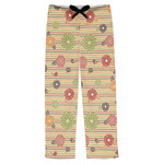 Chevron & Fall Flowers Mens Pajama Pants - M