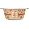 Chevron & Fall Flowers Stainless Steel Dog Bowl - Medium (Personalized)