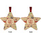 Chevron & Fall Flowers Metal Star Ornament - Front and Back
