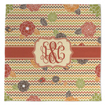 Chevron & Fall Flowers Microfiber Dish Towel (Personalized)