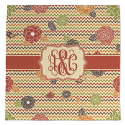 Chevron & Fall Flowers Microfiber Dish Towel (Personalized)