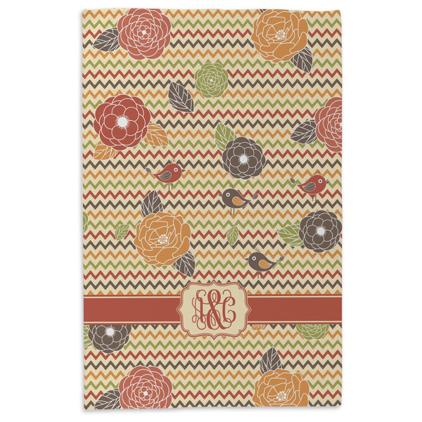 Chevron & Fall Flowers Microfiber Dish Towel - APPROVAL