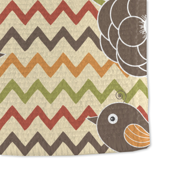 Chevron & Fall Flowers Microfiber Dish Towel - DETAIL