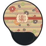 Chevron & Fall Flowers Mouse Pad with Wrist Support