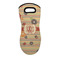 Chevron & Fall Flowers Neoprene Oven Mitt - Single w/ Couple's Names