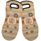 Chevron & Fall Flowers Neoprene Oven Mitts - Set of 2 w/ Couple's Names