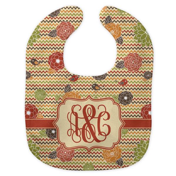 Chevron & Fall Flowers New Bib Flat Approval