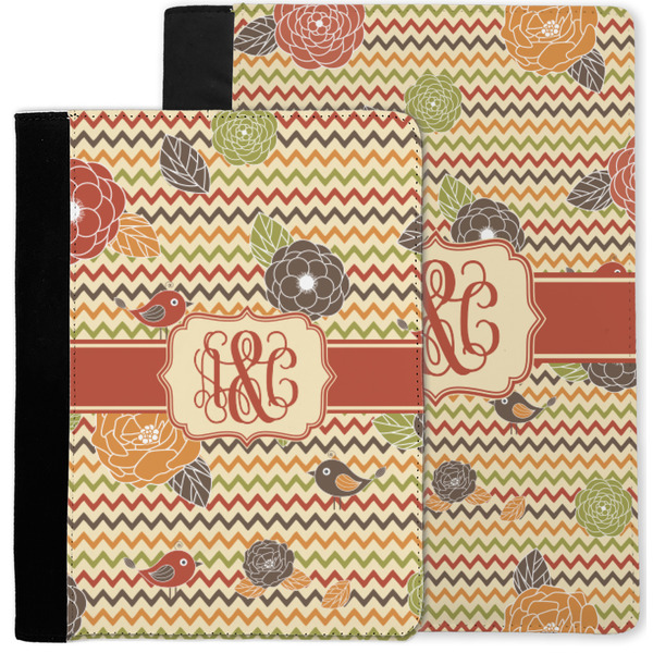 Chevron & Fall Flowers Notebook Padfolio - MAIN