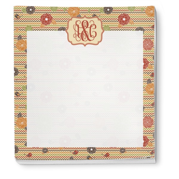 Chevron & Fall Flowers Notepad - Apvl