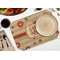 Chevron & Fall Flowers Octagon Placemat - Single front (LIFESTYLE) Flatlay