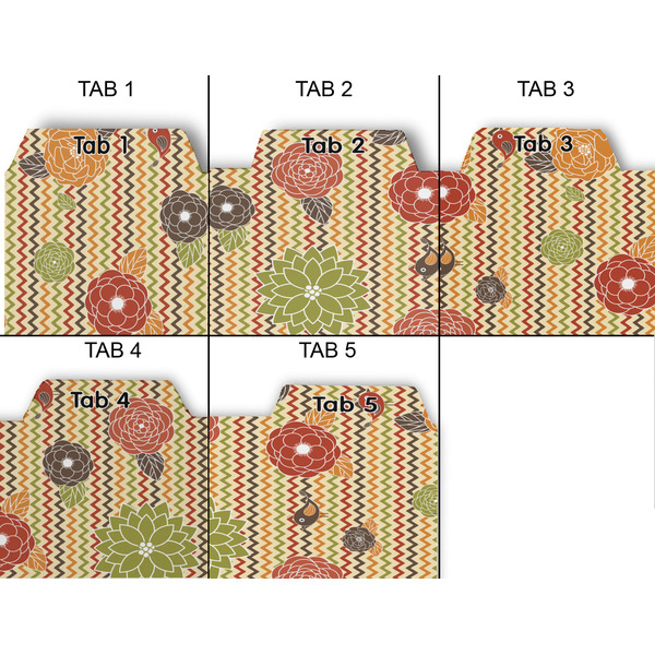 Chevron & Fall Flowers Page Dividers - Set of 5 - Approval