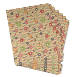 Chevron & Fall Flowers Binder Tab Divider - Set of 6 (Personalized)