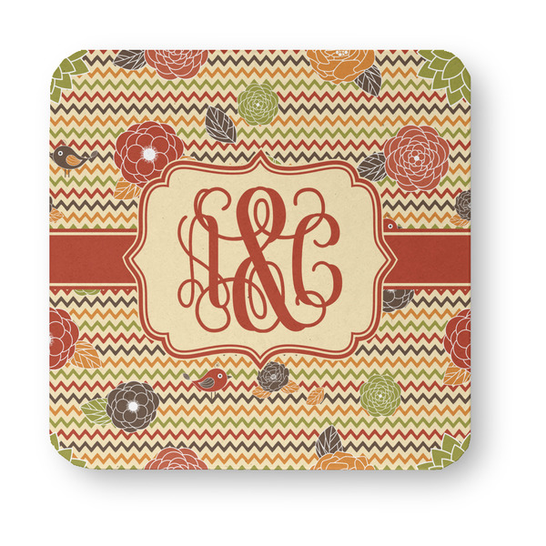 Chevron & Fall Flowers Paper Coasters - Approval
