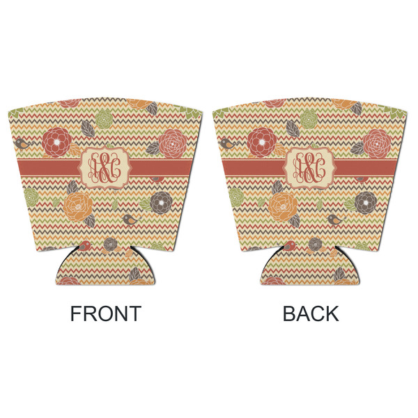 Chevron & Fall Flowers Party Cup Sleeves - with bottom - APPROVAL