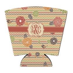 Chevron & Fall Flowers Party Cup Sleeve - with Bottom (Personalized)