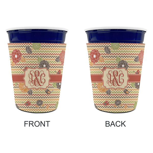 Chevron & Fall Flowers Party Cup Sleeves - without bottom - Approval