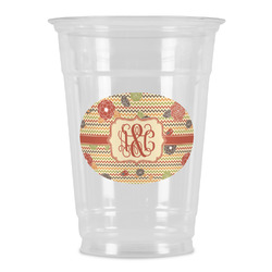 Chevron & Fall Flowers Party Cups - 16oz (Personalized)