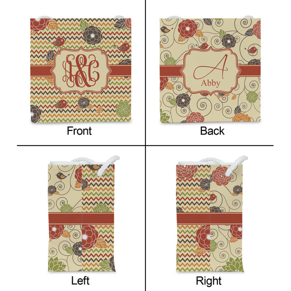 Chevron & Fall Flowers Party Favor Gift Bag - Gloss - Approval