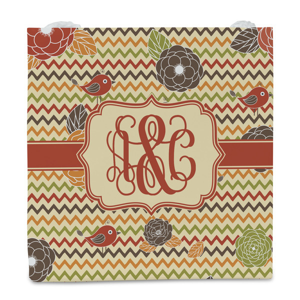 Chevron & Fall Flowers Party Favor Gift Bag - Gloss - Front
