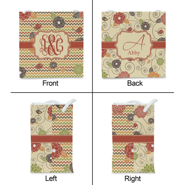 Chevron & Fall Flowers Party Favor Gift Bag - Matte - Approval