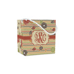 Chevron & Fall Flowers Party Favor Gift Bags - Matte (Personalized)