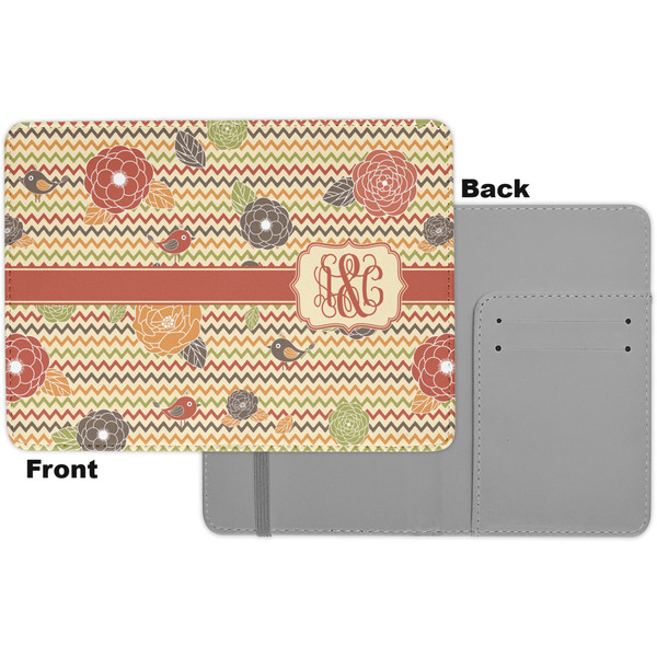 Chevron & Fall Flowers Passport Holder - Apvl