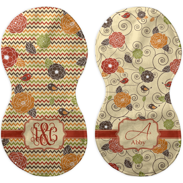 Chevron & Fall Flowers Peanut Shaped Burps - Approval