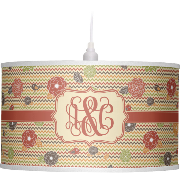 Chevron & Fall Flowers Pendant Lamp Shade