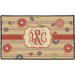 Chevron & Fall Flowers Door Mat - 60"x36" (Personalized)