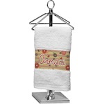Chevron & Fall Flowers Cotton Finger Tip Towel (Personalized)