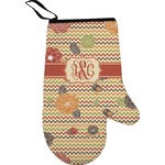 Chevron & Fall Flowers Right Oven Mitt (Personalized)