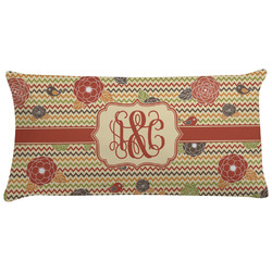 Chevron & Fall Flowers Pillow Case (Personalized)